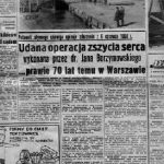 Informacja z prasy codziennej z 1978 roku w rocznicę historycznej operacji przeprowadzonej przez dr. Borzymowskiego